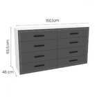 Cômoda Valência 8 Gavetas Branco/azul - Politorno