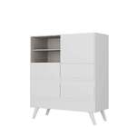 Cômoda Valentina 1 Porta 4 Gavetas Branco - Moville