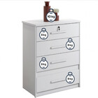 Cômoda Veneza Plus 4 Gavetas Com Chave Branco