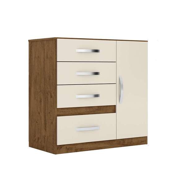 Cômoda Venus 1 Pt 4 Gv Castanho Wood E Baunilha