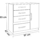 Cômoda Vênus 4 Gavetas 1 Porta Moval - 70704