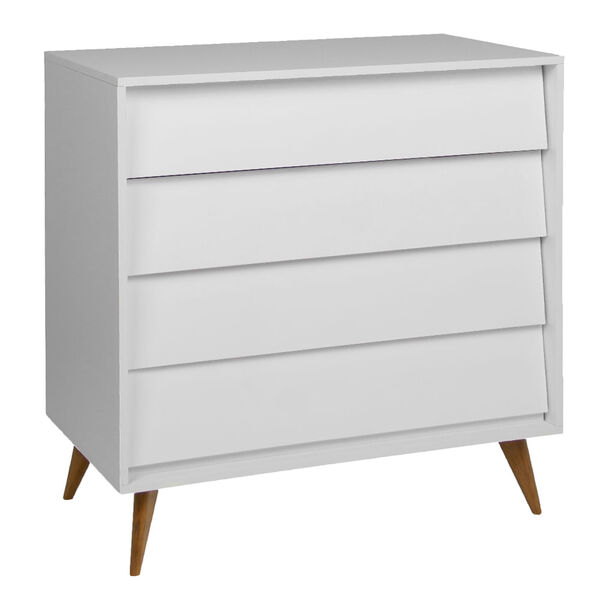 Cômoda Vintage 4 Gavetas - Branco Fosco