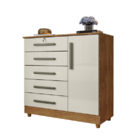 Cômoda Vitoria 04 Gavetas E Sapateira Mel Off White