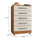 Cômoda Vitoria 04 Gavetas E Sapateira Mel Off White