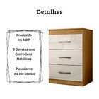 Cômoda Vitória 3 Gavetas Freijó Off White Moval