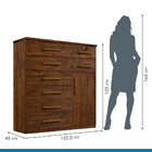 Cômoda Vitoria Plus 1 Porta 8 Gavetas Avelã Ipê