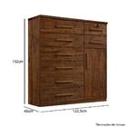 Cômoda Vitoria Plus 1 Porta 8 Gavetas Avelã Ipê