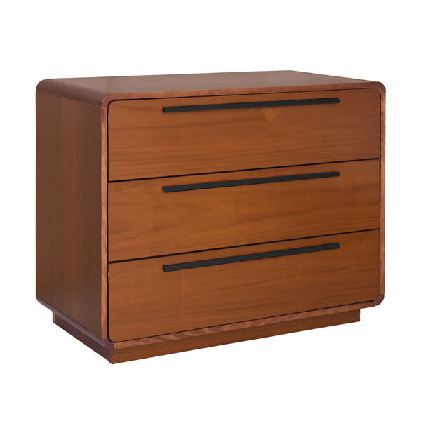 Cômoda Wave 3 Gavetas Com Puxadores Preto - Mel