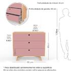 Cômoda Xis 3 Gavetas - Azul Petróleo