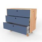 Cômoda Xis 3 Gavetas - Azul Petróleo