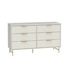 Cômoda Yves Com Pés Metalizados Em Aço Carbono 1.35 Off- Whit