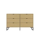 Cômoda Zara 6 Gavetas Yescasa Mel/preto