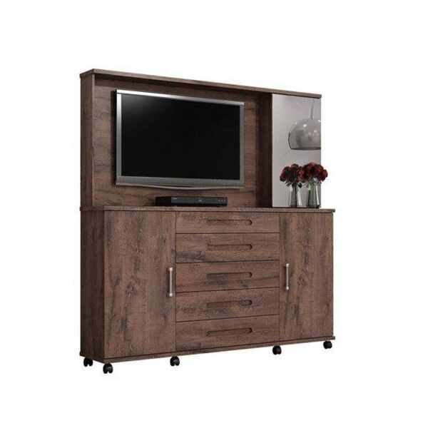 Cômoda Zeus Com Espelho e Painel para TV - Valdemóveis Castan