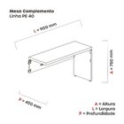 Complemento Para Mesa Para Escritório 90cmx45cm Pe40 Nogueira