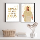 Composição 2 Quadros Evangélicos Sempre Foi Deus 45x34cm Mold