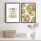 Composição 2 Quadros Nunca Foi Sorte Sempre Foi Deus 33x24cm