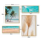 Composição 4 Quadros Casa De Praia Mar Azul Paisagem