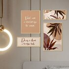 Composição 4 Quadros Frases Fé Abstrado Decorativo