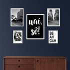 Composição 5 Quadros Cidade De Belo Horizonte Moldura Branca