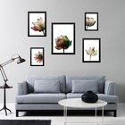 Composição 5 Quadros Flores Claras Modernas - Com Vidro Moldu