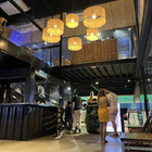 Composição 6 Luminárias Cúpula Pendente Rústica Palha Boho