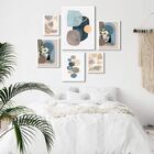 Composição 6 Quadros Abstratos Acqua Trendy - Com Vidro Moldu