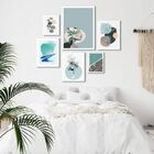 Composição 6 Quadros Abstratos Soft Verde Água - Com Vidro Mo