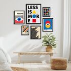 Composição 6 Quadros Bahaus - Less Is More Moldura:madeira Pr