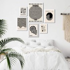 Composição 6 Quadros Bauhaus Preto E Branco - Com Vidro Moldu