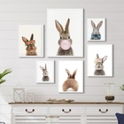 Composição 6 Quadros Decorativos Coelhinhos Moldura:madeira P