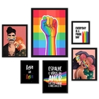 Composição 6 Quadros Decorativos Lgbt - Com Vidro Moldura:mad