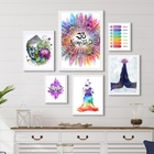 Composição 6 Quadros Decorativos Místicos Zen Namastê Moldura