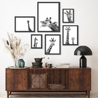 Composição 6 Quadros Fotografias Girafas - Com Vidro Moldura: