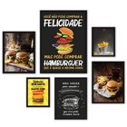 Composição 6 Quadros Hamburguer - Fotos E Frases Moldura:made