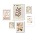 Composição 6 Quadros Matisse Bege E Marrom Moldura Preta