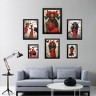 Composição 6 Quadros Orixá Iansã - Com Vidro Moldura:madeira