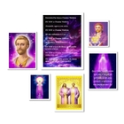 Composição 6 Quadros Saint Germain Chama Violeta Moldura:made