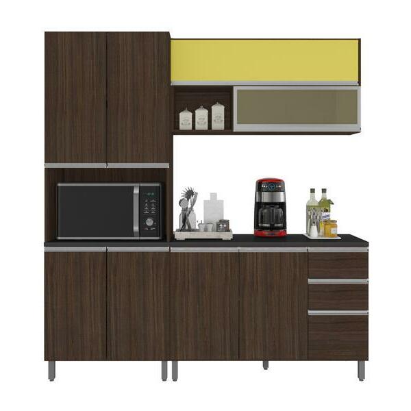 Composição Cozinha Factual 04 Peças Paneleiro Duplo Amendoa/a