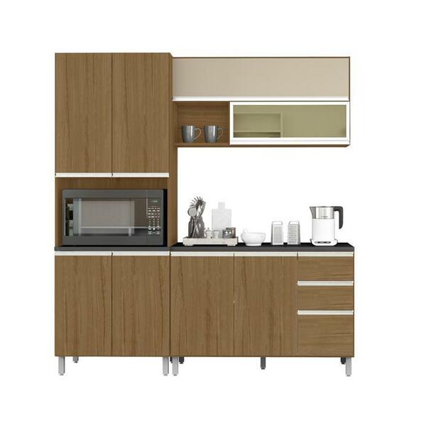 Composição Cozinha Factual 04 Peças Paneleiro Duplo Carvalho/
