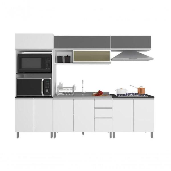 Composição Cozinha Factual 05 Peças Sem Tampo Branco/prata