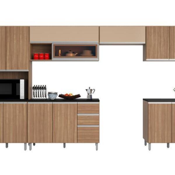 Composição Cozinha Factual 06 Peças Carvalho/camurça - Fdecor