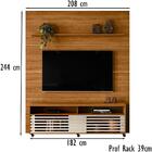 Composiçao Painel Rack Piso Teto Tv 75 244x208cm 7171 Mdt