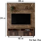 Composiçao Painel Rack Piso Teto Tv 75 244x208cm 7171 Mdt