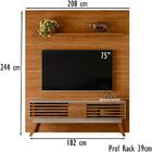 Composiçao Painel Rack Piso Teto Tv 75 244x208cm 7591 Mdt
