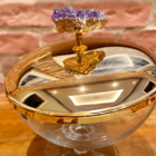 Compoteira Pedra Drusa Ouro 24k