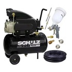 Compressor Ar 8,5pés 25l 2cv Pratic Csi Schulz + Kit Pintura