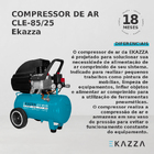 Compressor De Ar 24 Litros Cle-85/25 - Ekazza