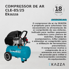 Compressor De Ar 50 Litros Cle-85/50 - Ekazza