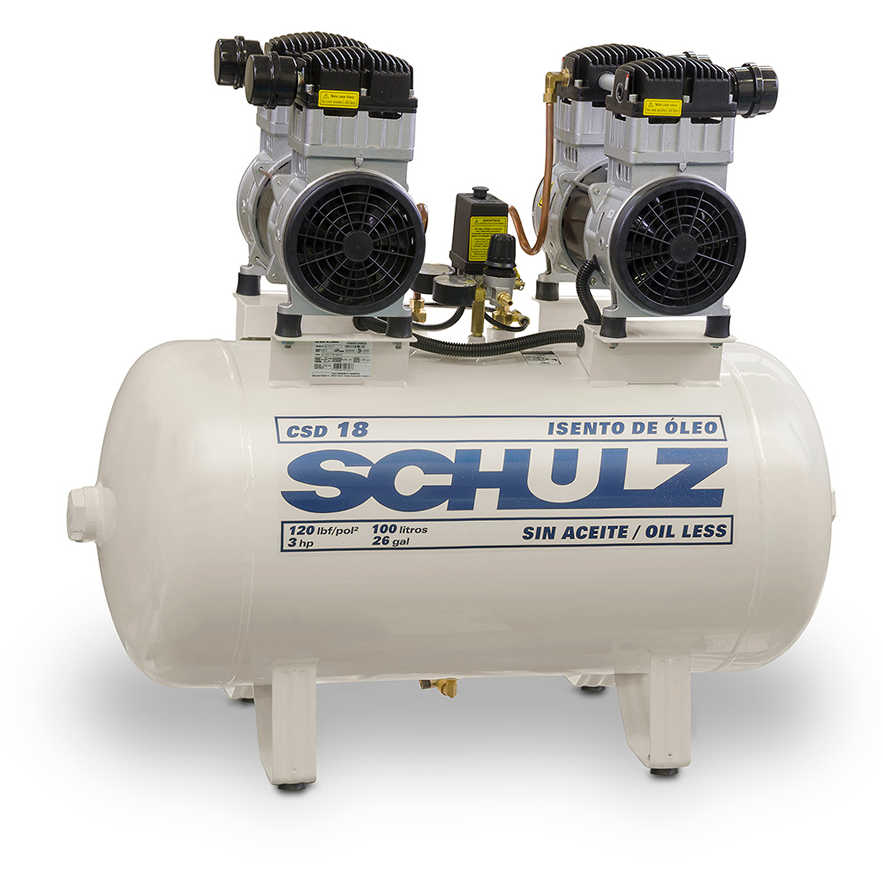 Compressor de Ar Odontológico Schulz 100L 3HP 220V CSD 18/100