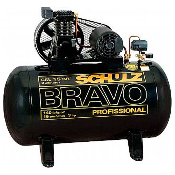 Compressor Schulz Bravo Csl 15 Br/100l 3cv - 220/380v Trifási